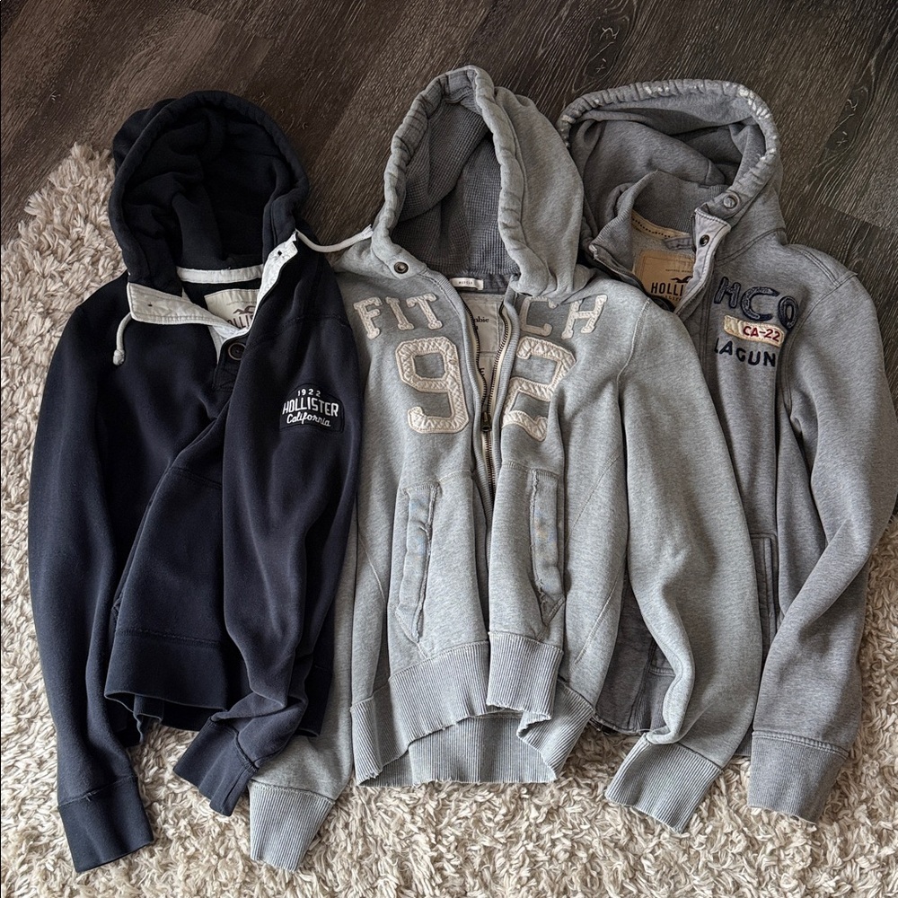 Hollister and Fitch Hoodies in NavyBlue and Gray